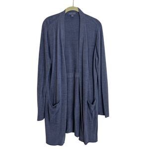 Barefoot Dreams CozyChic Ultra Lite Cardigan Womens XL Blue Open Front Knit